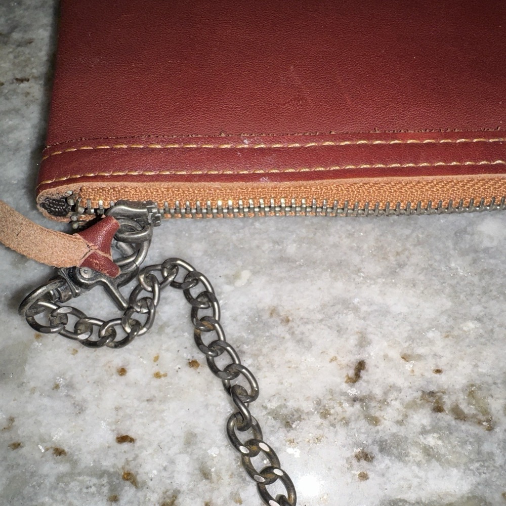 American Bling Leather Hand Bag Clutch Pink Cowhide Chain Strap - Picture 4 of 7